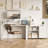 Djerf 55" L-Shaped Wood Computer Desk Multi-Functional Desk with Storage Drawers and Bottom Pulleys