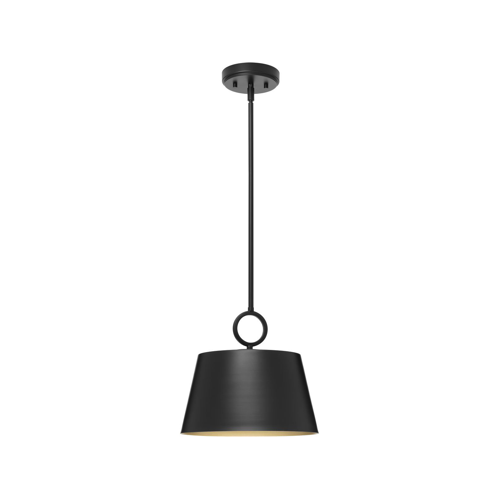 Elda Metal Dimmable Pendant, 11.87" H x 12.37" W x 12.37" D, Matte Black