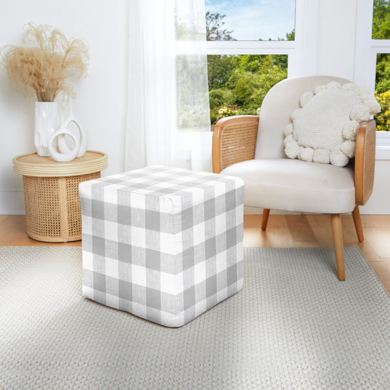 Repose-pieds d'extérieur avec coussin Orasio, Sel de mer Anderson