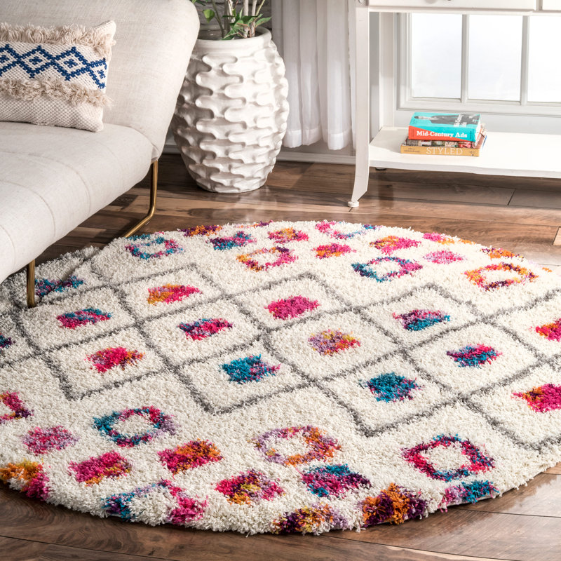 Abramson Moroccan Polypropylene Rug, Round 5'3"