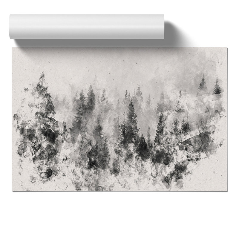 The Misty Forest - Unframed Painting, 30cm H x 42cm W x 0.1cm D