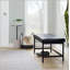 Banc en métal noir et similicuir-593666034