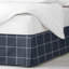 Shay Window Pane Dark Denim Cotton Bedskirt-1807072810-1807072849