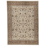 Hand Knotted Area Rug in Beige And Rust