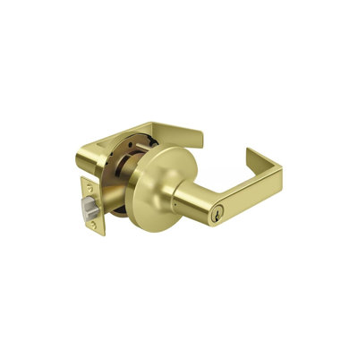 Deltana CL504FLC-3 Comm. Storeroom Standard GR1, Clarendon w/CYL in Polished Brass