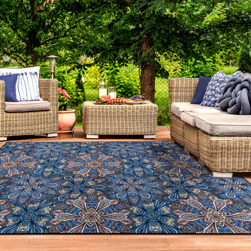 Tapis intérieur lavable antidérapant Calfee, Rectangulaire 8 pi x 10 pi