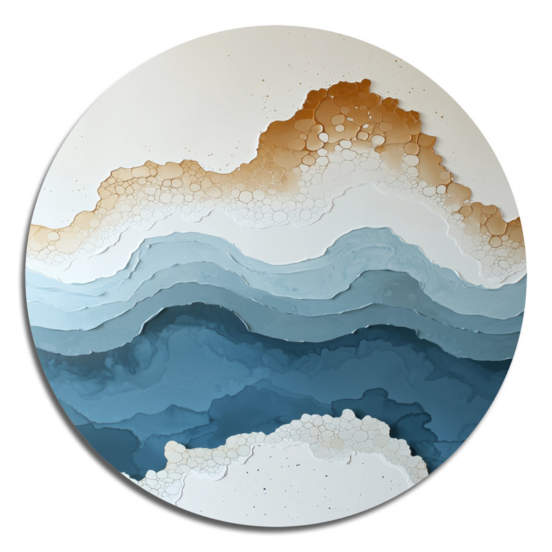 Annadale - Encre liquide abstraite ronde, art mural en métal, H 23 po x l 23 po