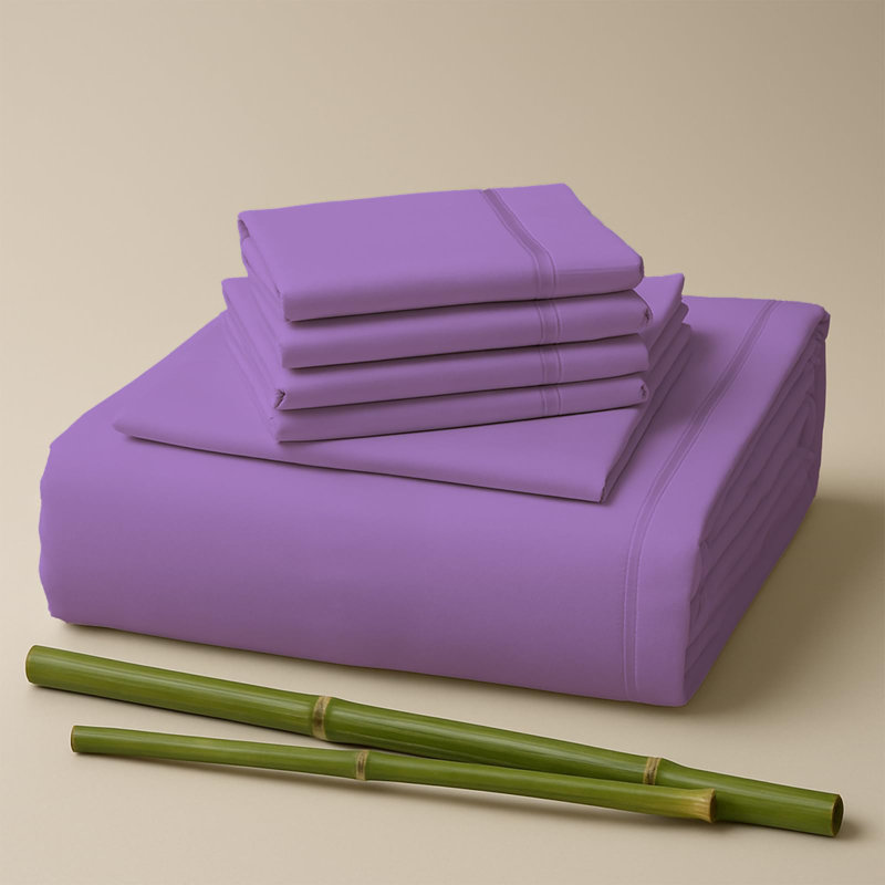 Premium Rayon From Bamboo Blend Sheet Set With Deep Pockets, Cooling and Breathable, King Sheet Set with 4 Pillowcases