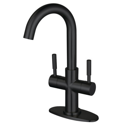 Kingston Brass Concord Two-Handle 1-Hole Deck Mount Bathroom Faucet with Push Pop-Up