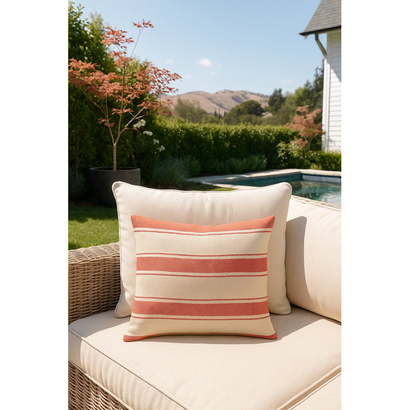 Classic Grey Sail Stripe Indoor Outdoor Pillow 14x20, Green, Square 24", Pillow Cover Only - No Insert