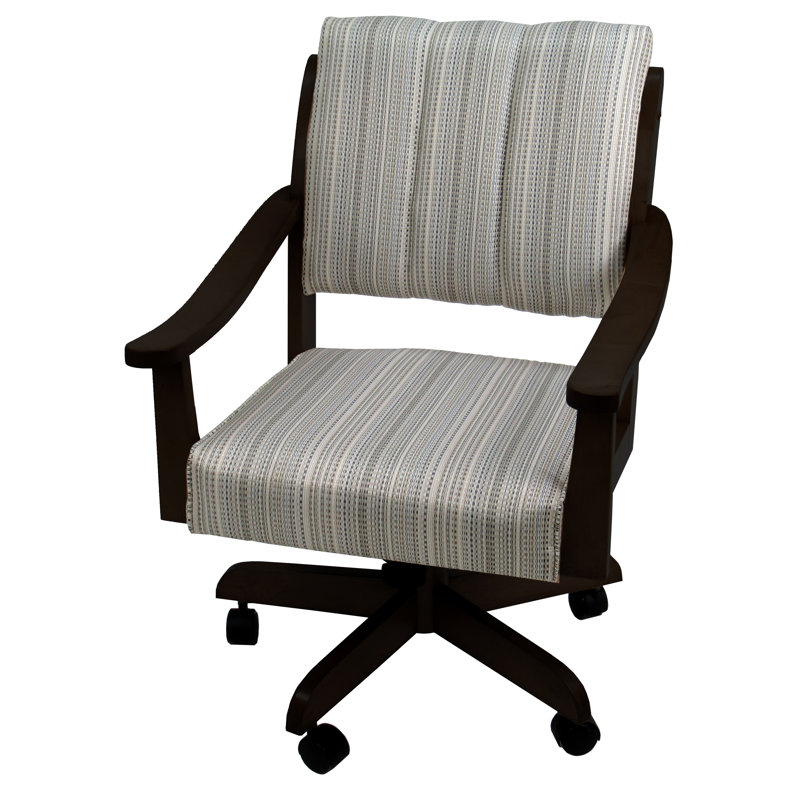Miriam Swivel Wood Dining Caster Chair, Natural Fun, Black