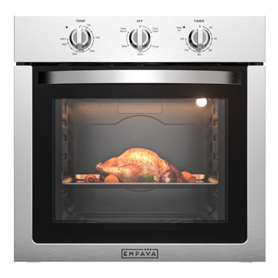 24 In. Electric Single Wall Oven, 2.5 Cu. Ft. Capacity, built-in Oven with 2 Racks In Stainless Steel
