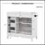 Meuble-lavabo de salle de bain avec lavabo, 4 tiroirs de rangement, tablettes de porte et tablette réglable-133416879