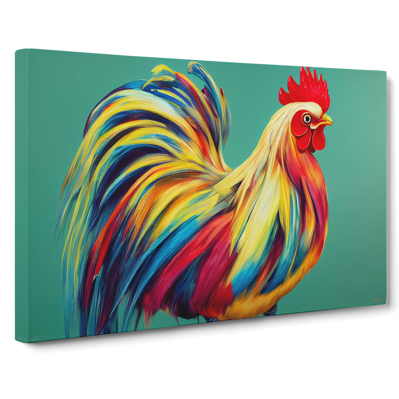 Colourful Rooster Vol.1 - Wrapped Canvas, 35cm H x 50cm W x 3cm D