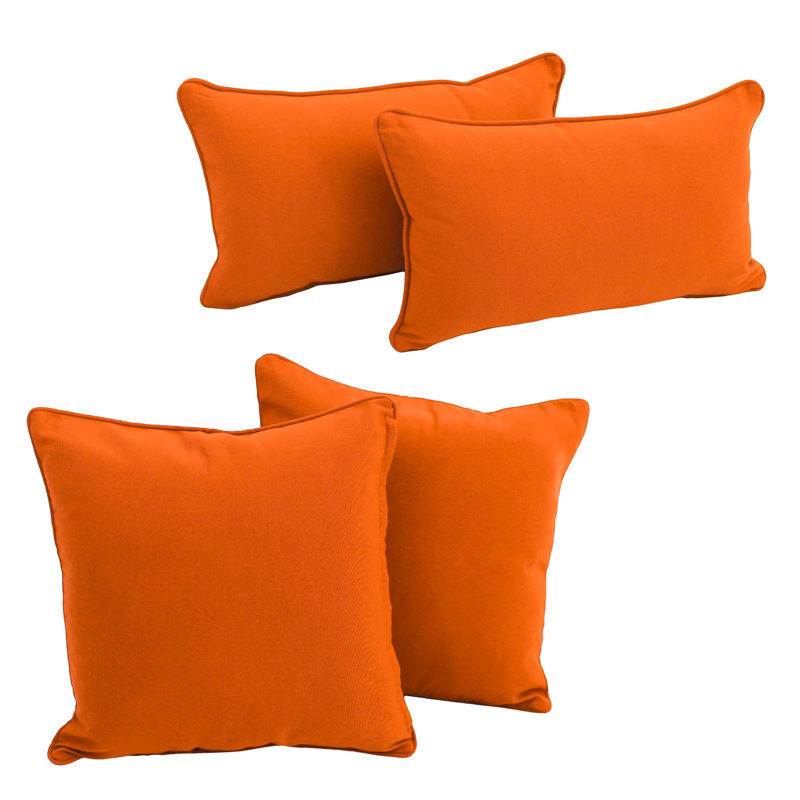 Ensemble de coussins en sergé 4 pièces , Tangerine