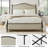 Alaja Upholstered Platform Metal Four Poster Bed with Bolster Pillow-82637443