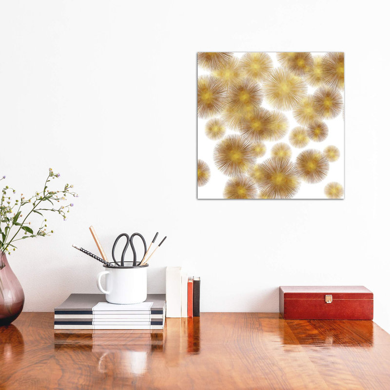 Golden Sunbursts by Abby Young - Wrapped Canvas Print, 66.04 cm H x 66.04 cm W x 1.91 cm D