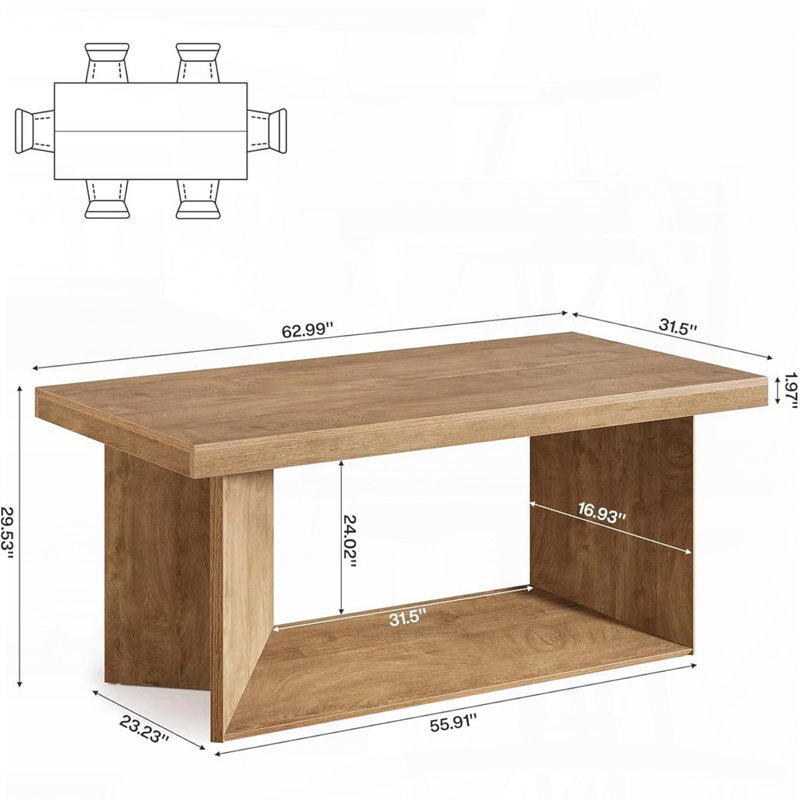 Farmhouse-Inspired Dining Table with Warm Brown Finish (Seats 4-6)