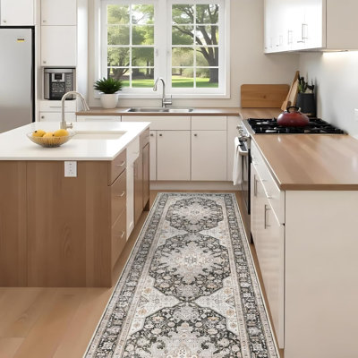 Tapis lavable - Grand salon de chambre à coucher Tapis d'intérieur rétro doux antidérapant antidérapant pour cuisine de maison de campagne