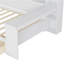 Wooden Twin Size Daybed With Storage Shelves, Multi-Functional Bed With Two Storage Drawers And  Study Desk, Antique White-1970942972