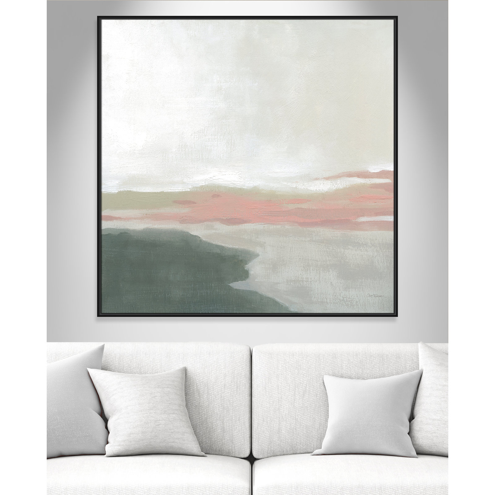 Carley "Still Lake" Painting by Carol Robinson, Black, 46.5" H x 46.5" W x 2" D