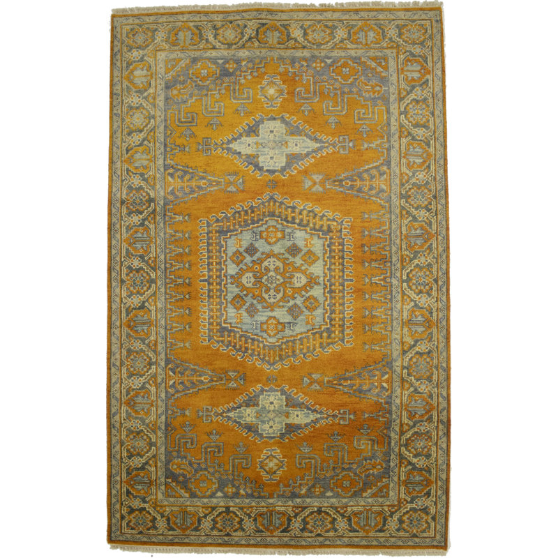 Tapis orange tribal orange 5 x 8 Indo Viss