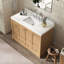 Meuble-lavabo fonctionnel de 48 po avec fermeture en douceur et dosseret, aucun assemblage requis et facile à nettoyer-930972446