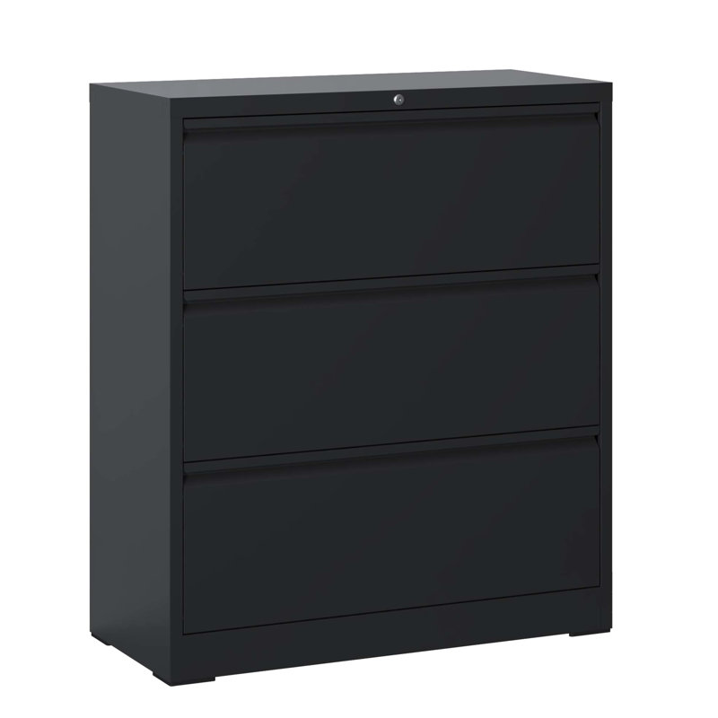 Heavy - Duty 3 Drawer Steel Filing Cabinet For Home Office Silent Slides, Adjustable Rods Letter/Legal/A4/F4, Secure Interlock, Quick 30 Minute Setup With Lock Metal Material, Full Extension 110Lbs