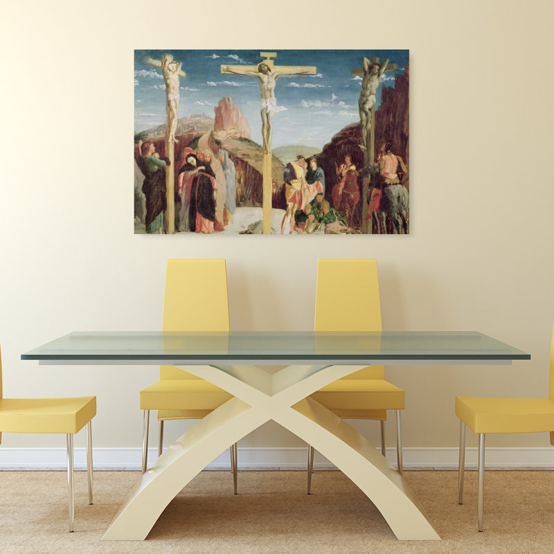 Calvaire, d'après une peinture d'Andrea Mantegna, estampe d'art mural contemporain abstrait, H 32 po x l 48 po