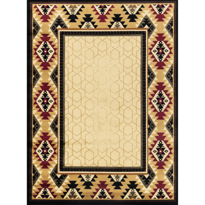 2 Ft. X 3 Area Rug In Cream Pattern, Polypropylene, Stain-, Decorative Asset 2X3 Ft, Improves Room Decor