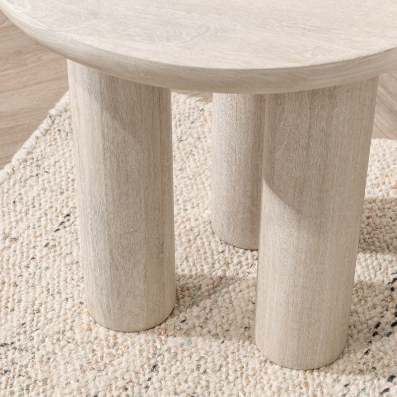 Columnia Mango Wood End Table, White