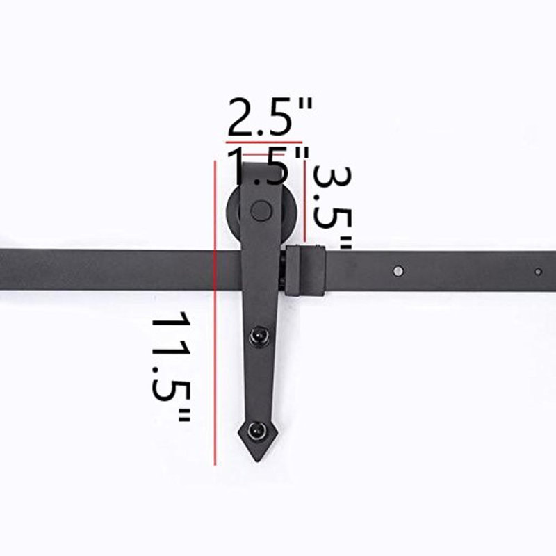 Steel Single Door Barn Door Hardware Kit Standard Single