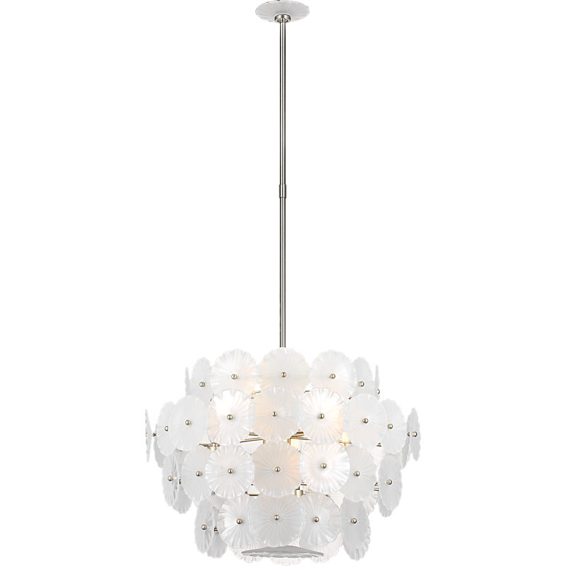 Julie Neill 12 - Light Chandelier, Burnished Silver Leaf