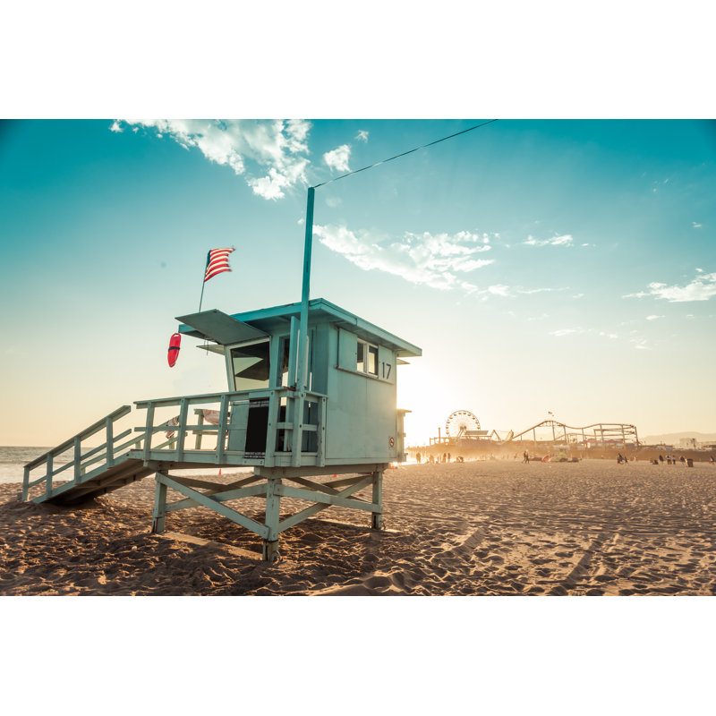 Santa Monica Beach by Nata_rass - Wrapped Canvas Print, 81cm H x 122cm W