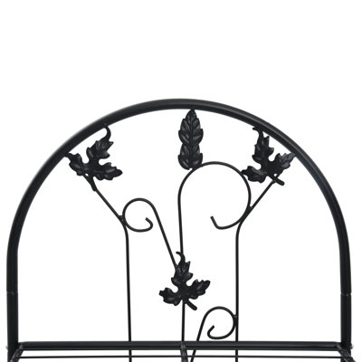 Étagère à plante d'intérieur et d'extérieur en fer thermolaqué noir