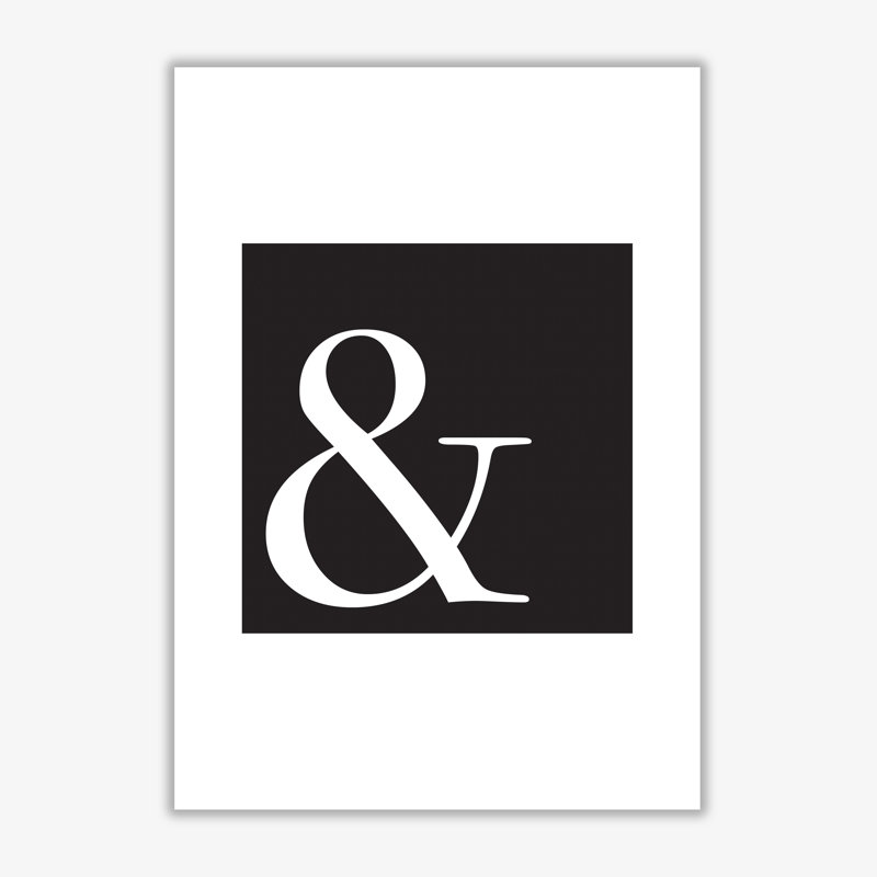 Ampersand Black - Print, 85 cm H x 60 cm W x 1 cm D, No Frame