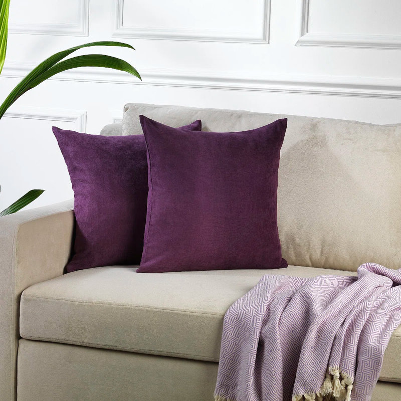 Housses de coussin décoratif, H 14 po x l 14 po, Mauve