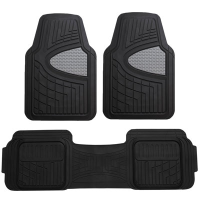 Trimmable ClimaProof Heavy Duty Tall Channel Non-Slip Rubber Floor Mats Full Set