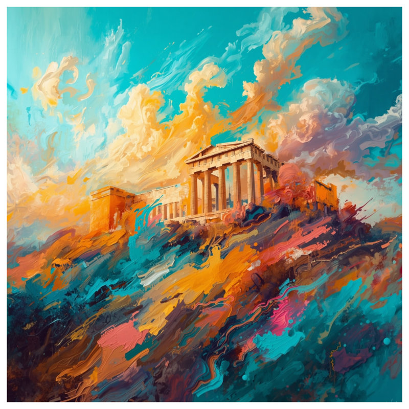 Édredon Vibrant Parthenon Landscape, Twin