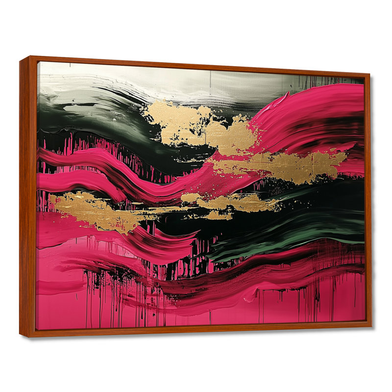 Lincolnwood - Abstract Wall Art, H 12 po x l 20 po, Cadre flottant, Brun