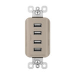 Radiant 4.2A Quad USB Type A Outlet