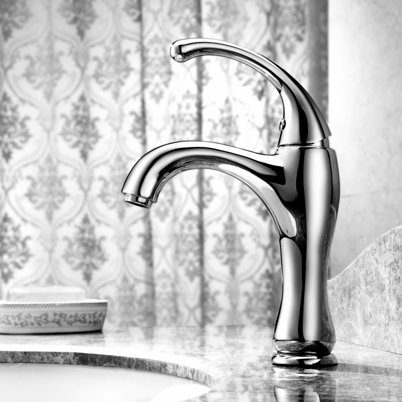 Single-Hole Single-handle Bathroom Faucet with Drain Assembly, Chrome