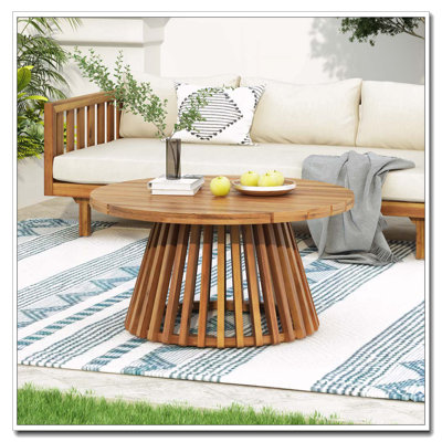 Wood Patio Coffee Table