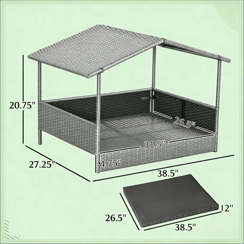 Lit pour animal de compagnie, niche pour chien en rotin