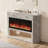 Aethera 63" Travertine Electric Fireplace Sideboard