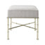 Bieser Iron Dressing Table Stool for Bedroom Furniture, Modern Living Room Linen Ottoman Accent Stool-529335576