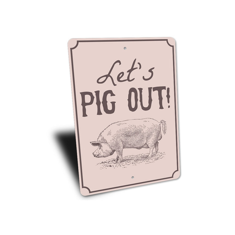 Signe de cochon, H 18 po x l 12 po x P 0,06 po