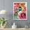 Rose et orange jardin rose fleur art mural impressions florales décoratives pour le salon chambre à coucher encadrée sur papier