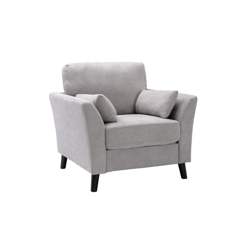 Chaise en tissu tissé gris clair Damian, Gris clair