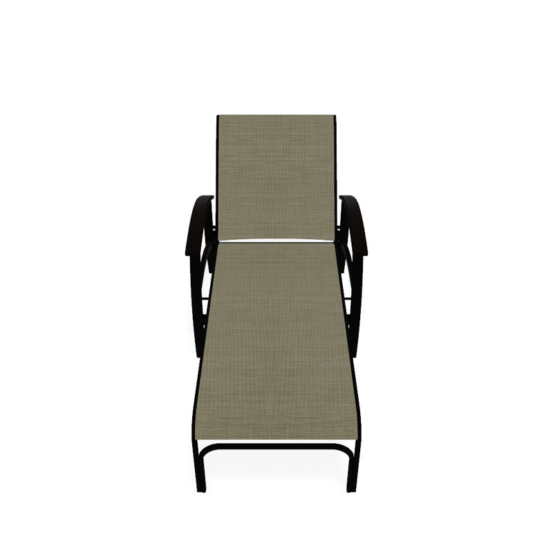 Belle Isle Outdoor Chaise Lounge, Bristol Taupe Sunbrella®, Kona P10, Textured Black